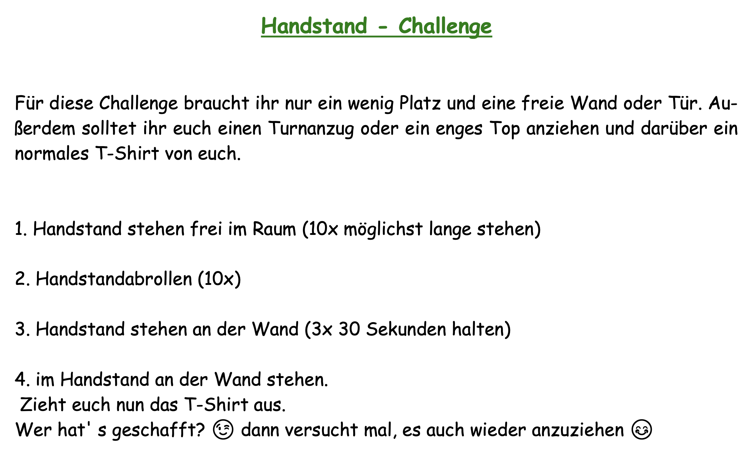 Handstand Challenge