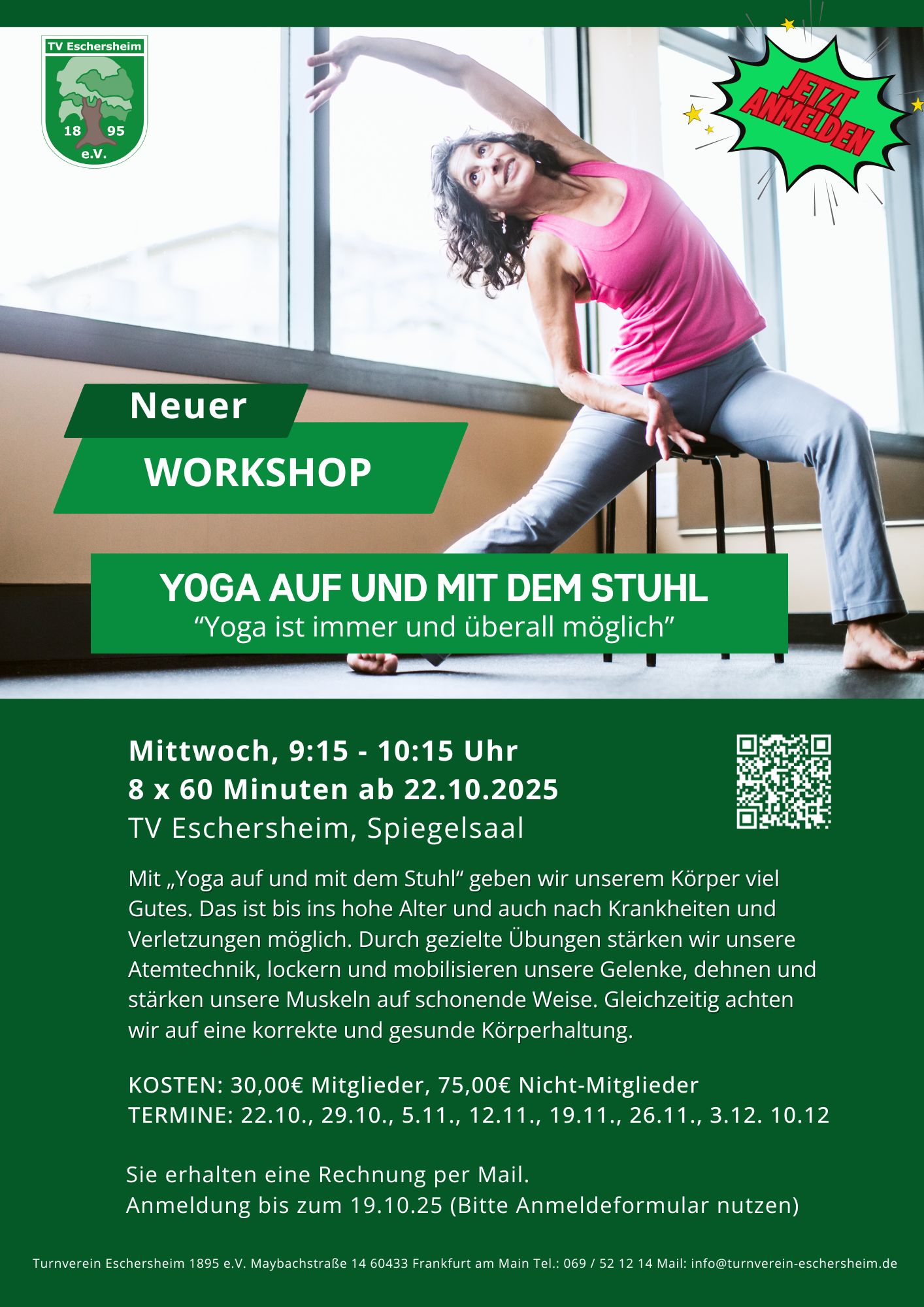 Workshop „Yoga auf und mit dem Stuhl“