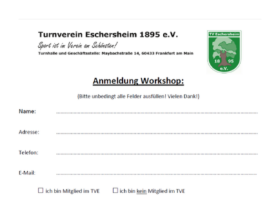Workshop-Anmeldeformular