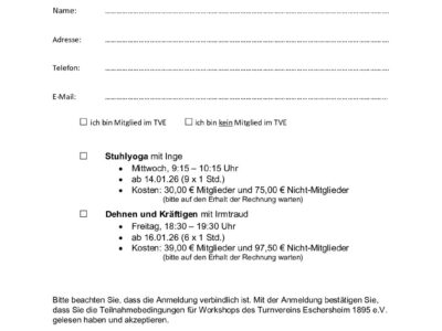 Workshop-Anmeldeformular