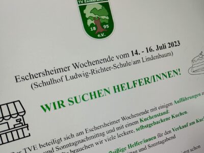 Anmeldung Helfer Eschersheimer Wochenende 2023